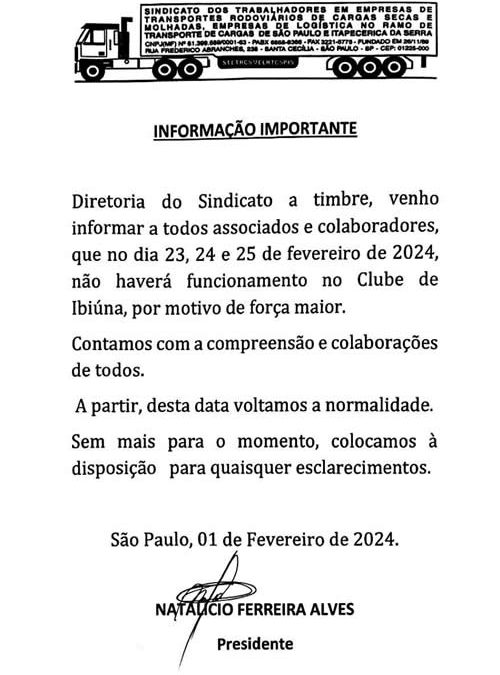 Comunicado Importante