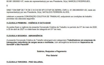 Registrada CCT 2026/2027